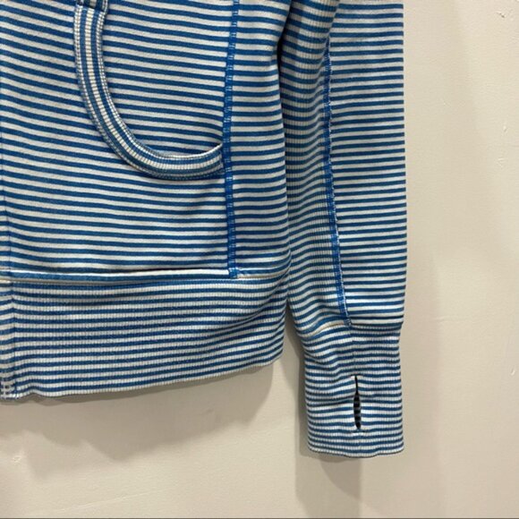 Lululemon Scuba Hoodie Stretch Slope Stripe Beaming Blue Size 4 - Picture 6 of 12